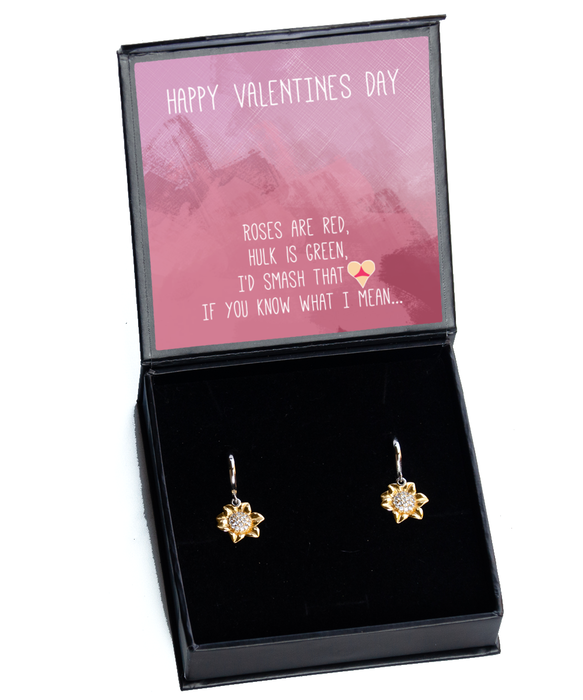 To My Girlfriend, Wife, Fiance, Valentine, Girlfriend, Wife, Fiance, Valentine Jewelry, Inappropriate, I'd Smash That Ass, Sunflower Earrings