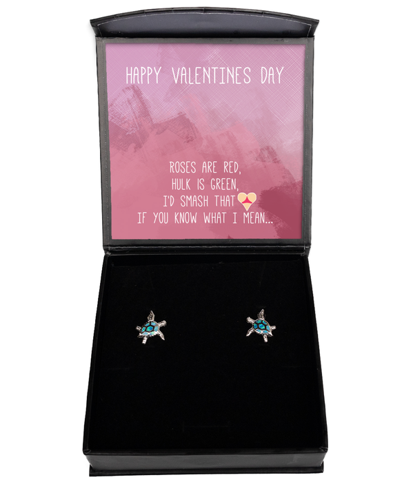 To My Girlfriend, Wife, Fiance, Valentine, Girlfriend, Wife, Fiance, Valentine Jewelry, Inappropriate, I'd Smash That Ass, Turtle Earrings