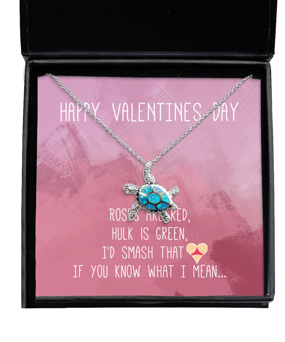 To My Girlfriend, Wife, Fiance, Valentine, Girlfriend, Wife, Fiance, Valentine Jewelry, Inappropriate, I'd Smash That Ass, Turtle Necklace