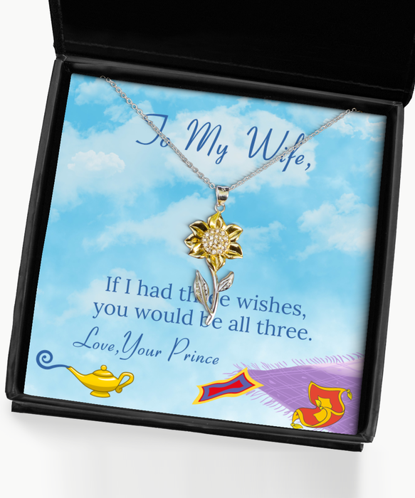 To My Wife, Wife Jewelry, You Wow My Heart, Sunflower Pendant