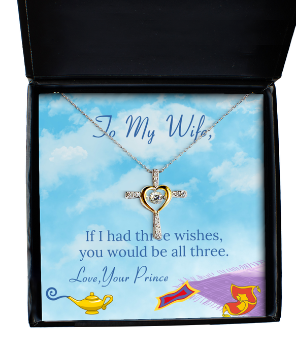 To My Wife, Wife Jewelry, You Wow My Heart, Cross Dancing Necklace