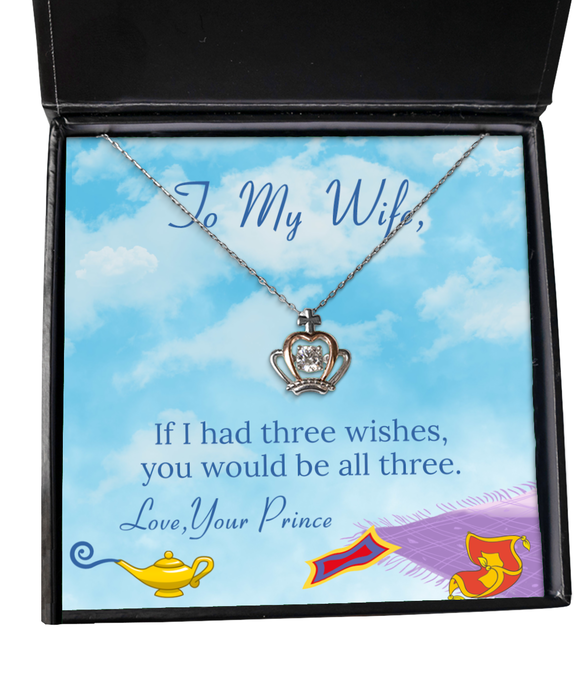 To My Wife, Wife Jewelry, You Wow My Heart, Crown Necklace