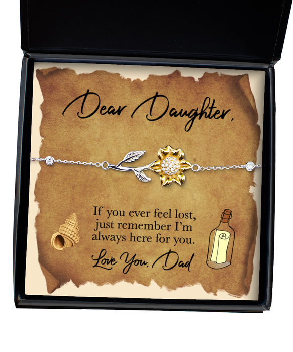 To My Daughter, Daughter Jewelry, If you were lost I would find you, Sunflower Bracelet