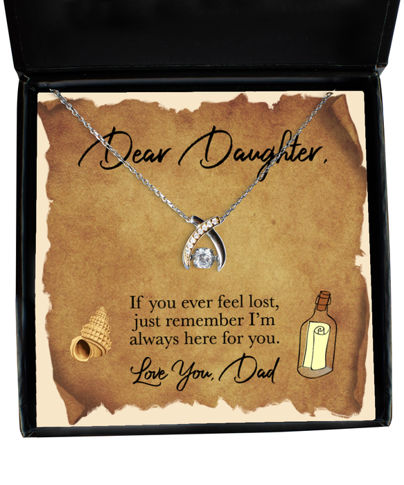 To My Daughter, Daughter Jewelry, If you were lost I would find you, Wishbone Dancing Necklace