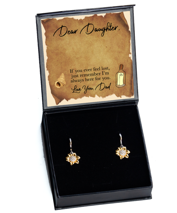 To My Daughter, Daughter Jewelry, If you were lost I would find you, Sunflower Earrings