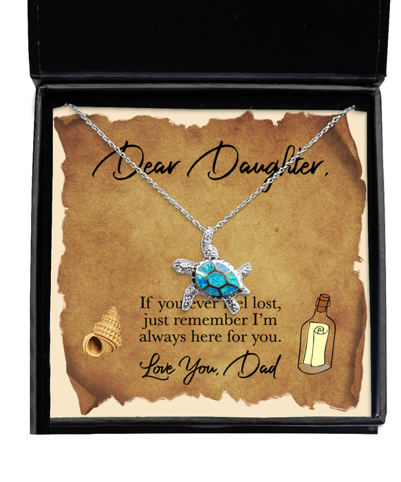 To My Daughter, Daughter Jewelry, If you were lost I would find you, Turtle Necklace