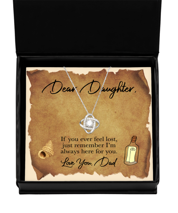 To My Daughter, Daughter Jewelry, If you were lost I would find you, Love Knot Silver Necklace