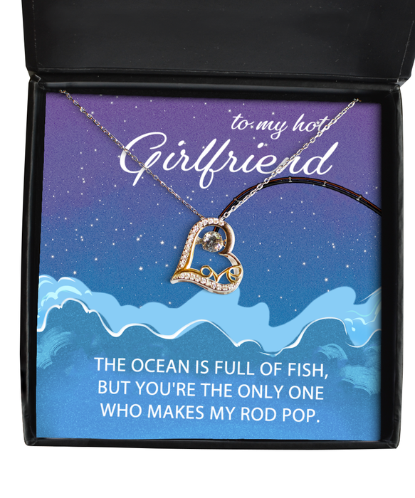 To My Hot Girlfriend, Valentines, Hot Girlfriend, Valentines Jewelry, Of All the Fish You Make My Rod Pop, Love Dancing Necklace