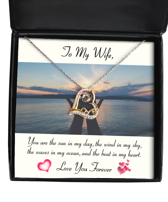 To My Wife, Wife Jewelry, You are the sun in my day, Love Dancing Necklace