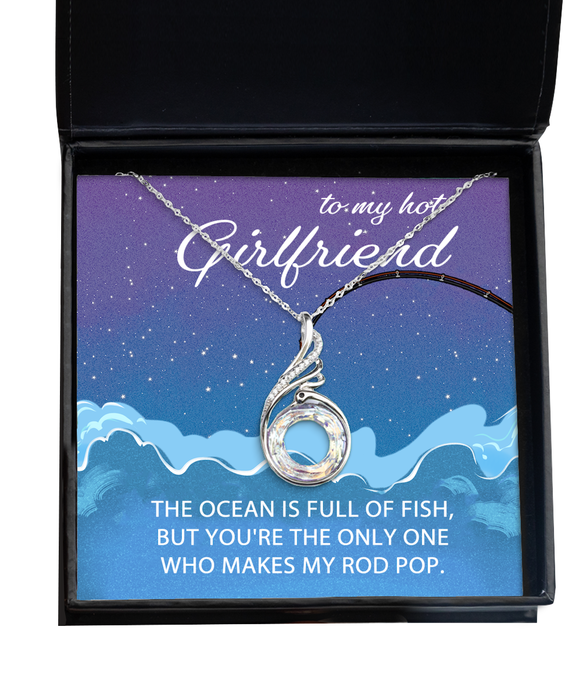 To My Hot Girlfriend, Valentines, Hot Girlfriend, Valentines Jewelry, Of All the Fish You Make My Rod Pop, Phoenix Necklace