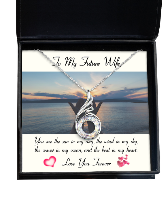 To My Fiance, Future Wife, Fiance, Future Wife Jewelry, You are the sun in my day, Phoenix Necklace