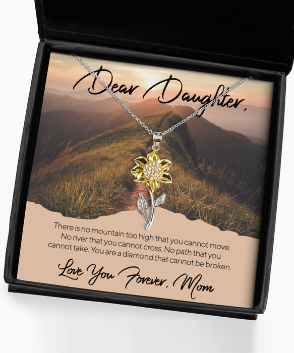 To My Daughter, Daughter Jewelry, No Mountain Too High, Sunflower Pendant