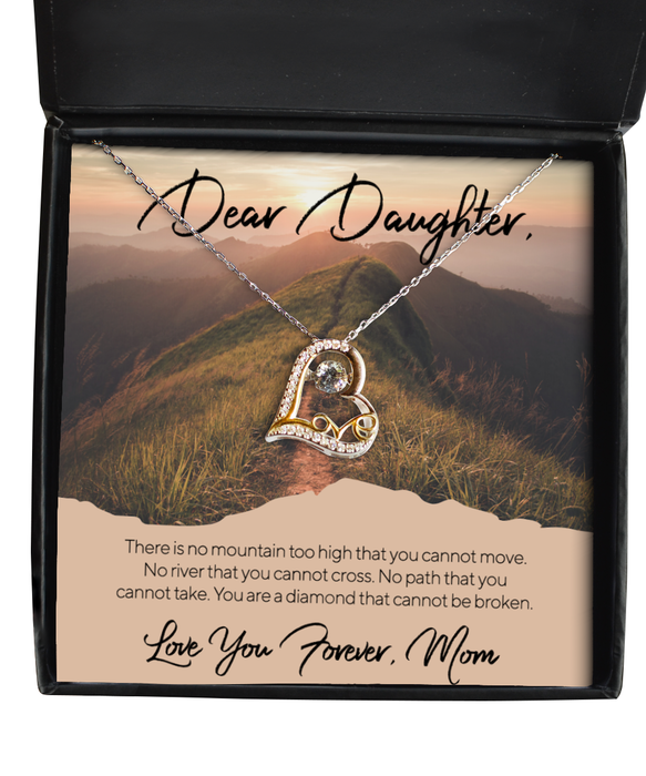 To My Daughter, Daughter Jewelry, No Mountain Too High, Love Dancing Necklace