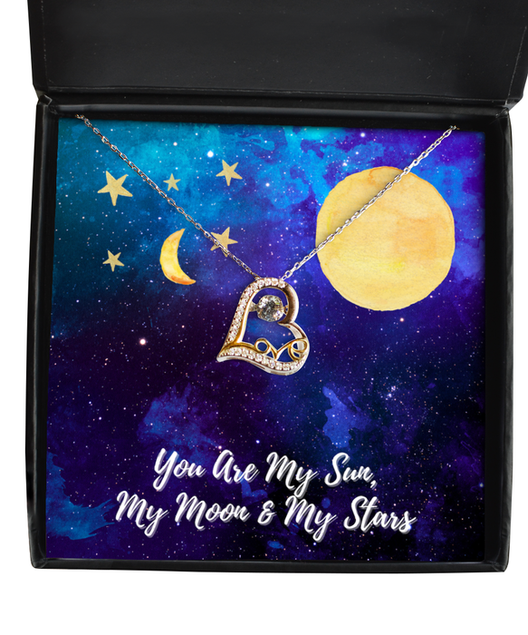 To My Wife, Fiance, Girlfriend, Wife, Fiance, Girlfriend Jewelry, You are the Sun, Moon, Stars, Love Dancing Necklace