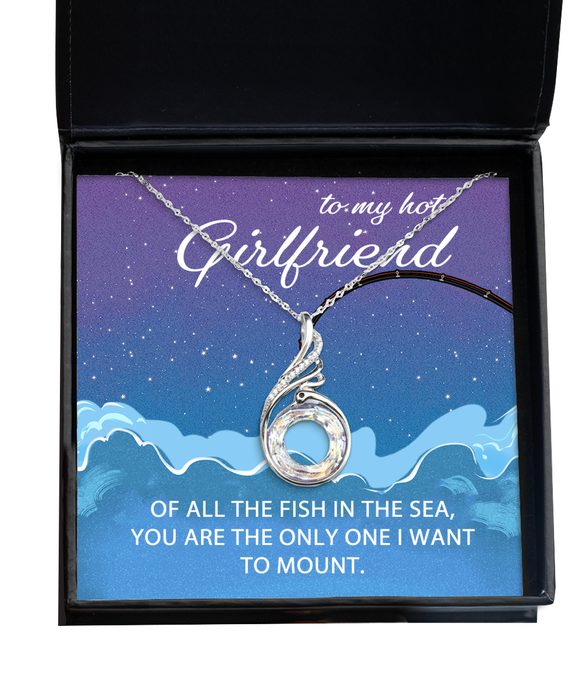 To My Hot Girlfriend, Valentines, Hot Girlfriend, Valentines Jewelry, Of All the Fish You're the One I want to Mount, Phoenix Necklace