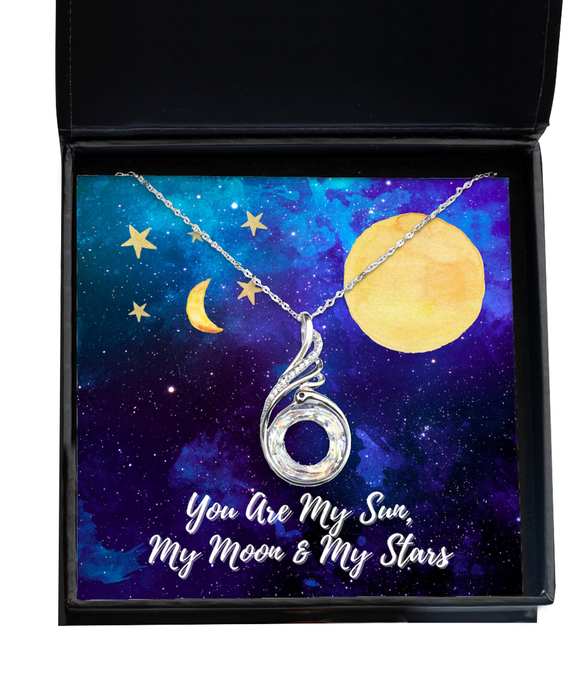 To My Wife, Fiance, Girlfriend, Wife, Fiance, Girlfriend Jewelry, You are the Sun, Moon, Stars, Phoenix Necklace