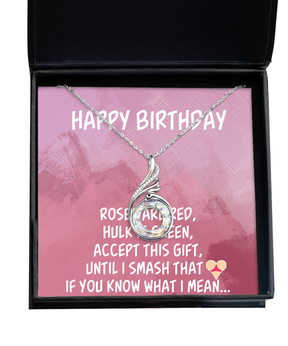 To My Girlfriend, Wife, Girlfriend, Wife Jewelry, Happy Birthday, Inappropriate Smash that Ass, Phoenix Necklace