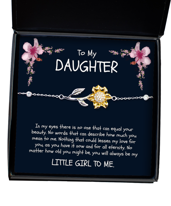 To My Daugher, Daugher Jewelry, You will always be my little girl, Sunflower Bracelet