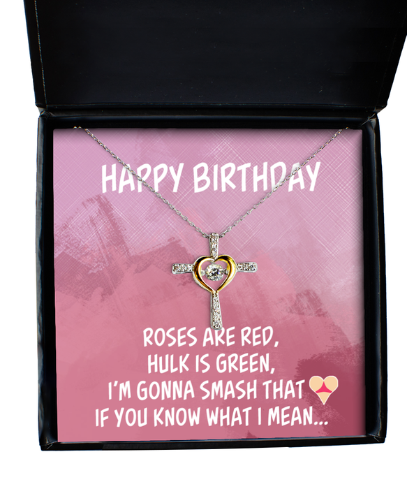 To My Girlfriend, Wife, Girlfriend, Wife Jewelry, Happy Birthday, Inappropriate Smash that Ass, Sex, Cross Dancing Necklace