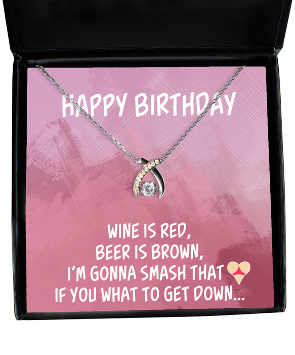 To My Girlfriend, Wife, Girlfriend, Wife Jewelry, Happy Birthday, Inappropriate Smash that Ass, Get Down, Wishbone Dancing Necklace