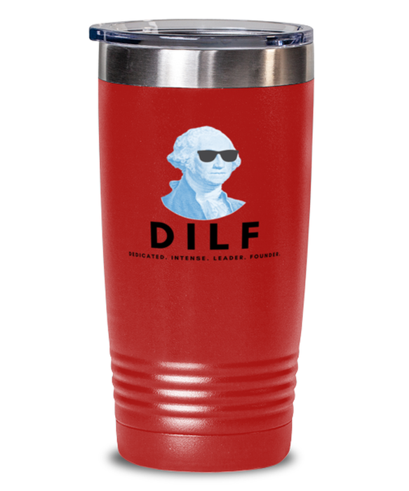 George Washington Tumbler, DILF, George Washington Funny, Inappropriate, Gag, Tumbler Red, Gift for Republican, Libertarian