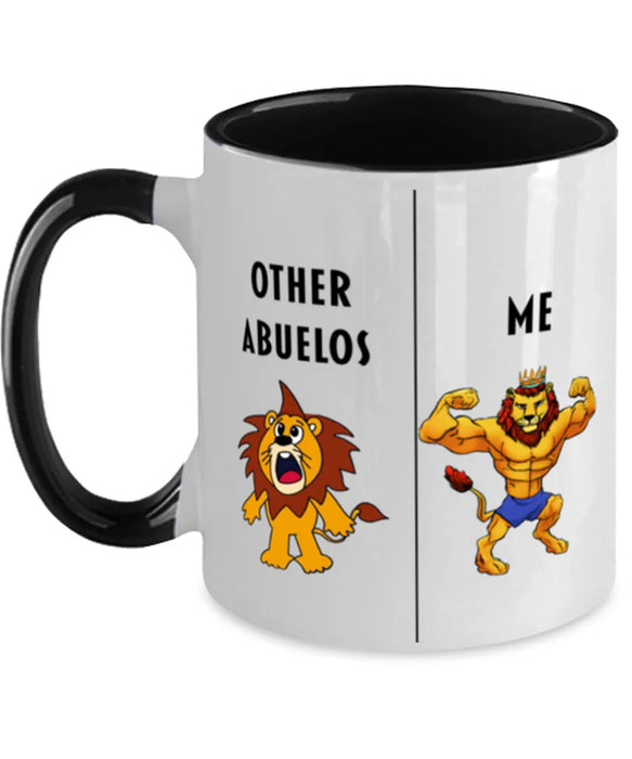 Funny Abuelo Coffee Mug, Gift for Abuelo, Lion Other Abuelo Me, Gag Gift for Abuelo, Unique Gift for Abuelo, Cheap Abuelo Gift, Black Two Tone