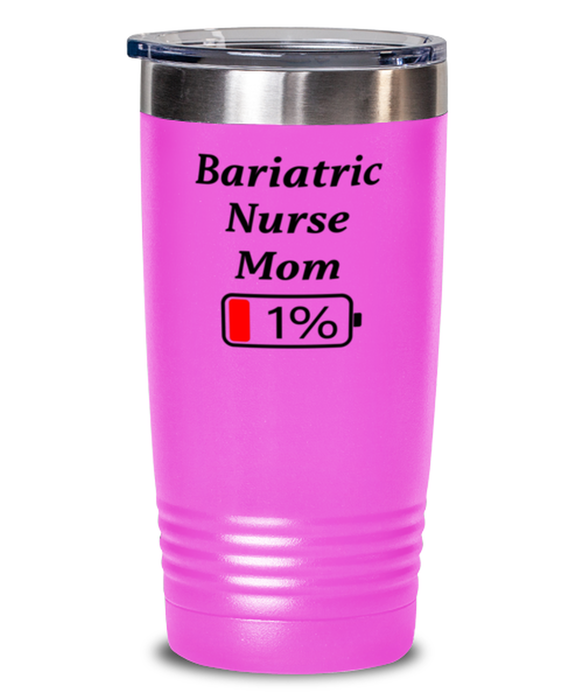 Funny Bariatric Nurse Mom Tumbler, Gift for Bariatric Nurse Mom, 1% Battery Bariatric Nurse Mom, Gag Gift for Bariatric Nurse Mom, Unique, Cheap, Christmas, Birthday, Nurse Week, 20oz Blue