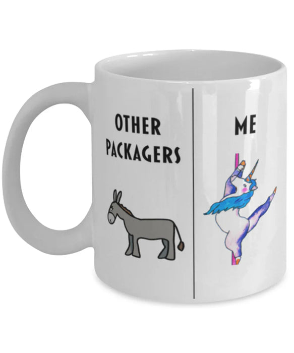Funny Packager Coffee Mug, Gift for Packager, Gag Gift for Packager, Unique Gift for Packager, Cheap Packager Gift, Donkey Unicorn Mug
