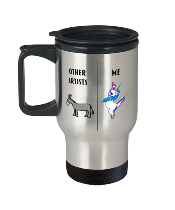 Funny Artist Travel Coffee Mug, Gift for Artist, Gag Gift for Artist, Unique Gift for Artist, Cheap Artist Gift, Unicorn Donkey