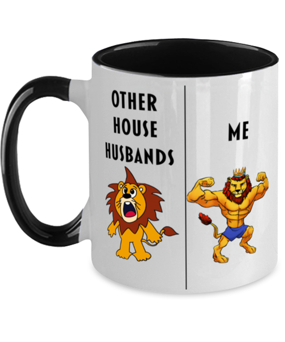 Gift for Househusband,Funny Househusband Coffee Mug, Gag Gift for Househusband, Unique Gift for Househusband, Cheap, Perfect, Amazing, Awesome Lion Black Two Tone