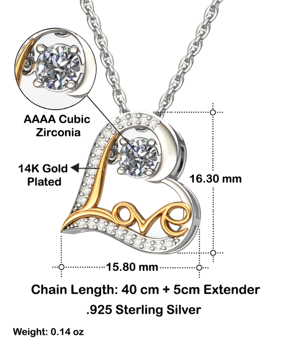 Wife Valentines Jewelry, To my, Gift for Wife, Love Dancing Necklace, To Wife from Wife, Funny, Unique, Thoughtful
