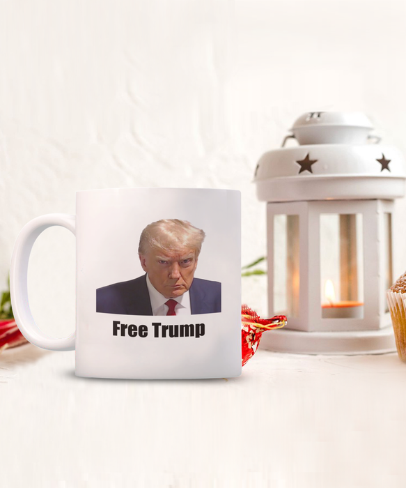 Trump Mug Shot, Mug Shot Coffee Mug, Funny Trump Gift, Trump 2024, Gift for Republican, Election Interference, Free Trump