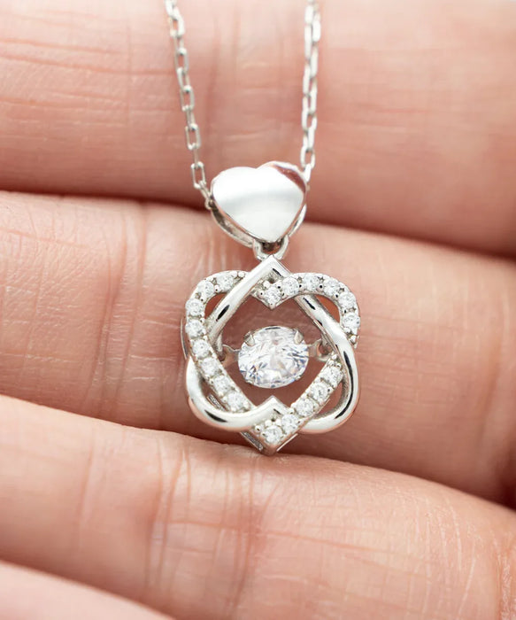 To My Girlfriend, Wife, Girlfriend, Wife Jewelry, Happy Birthday, Inappropriate Smash that Ass, Get Down, Heart Knot Silver Necklace