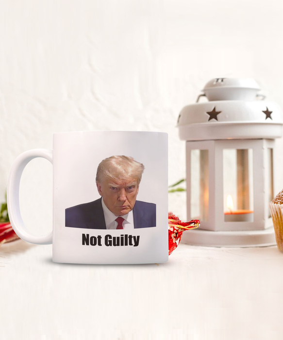 Trump Mug Shot, Mug Shot Coffee Mug, Funny Trump Gift, Trump 2024, Gift for Republican, Election Interference, Not Guilty