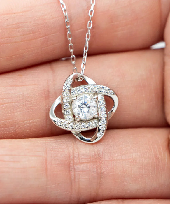 To My Wife, Valentines, Wife, Valentines Jewelry, Took a While Glad I found You Sloth, Love Knot Silver Necklace