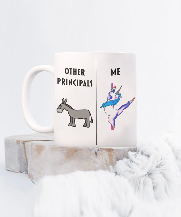 Principal Coffee Mug, Funny Gift for Principal, Gift for High School Principal, Grade School, Cheap, Inappropriate, Unique, Gag, Unicorn