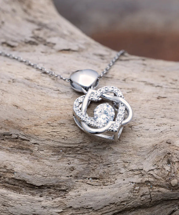 To My Girlfriend, Wife, Fiance, Valentine, Girlfriend, Wife, Fiance, Valentine Jewelry, Inappropriate, I'd Smash That Ass, Heart Knot Silver Necklace