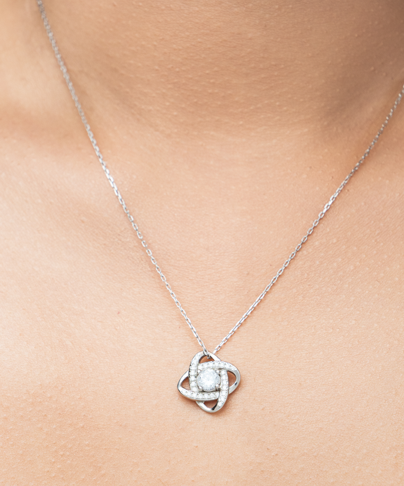 To My Daughter, Daughter Jewelry, Life is Like a Box of Chocolates, Love Knot Silver Necklace