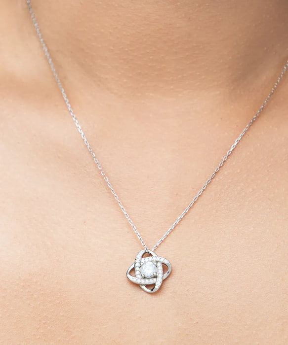 To My Fiance, Inappropriate, Sexy, Fiance, Inappropriate, Sexy Jewelry, Don't Expect that In Bed, Sarcastic, Love Knot Silver Necklace