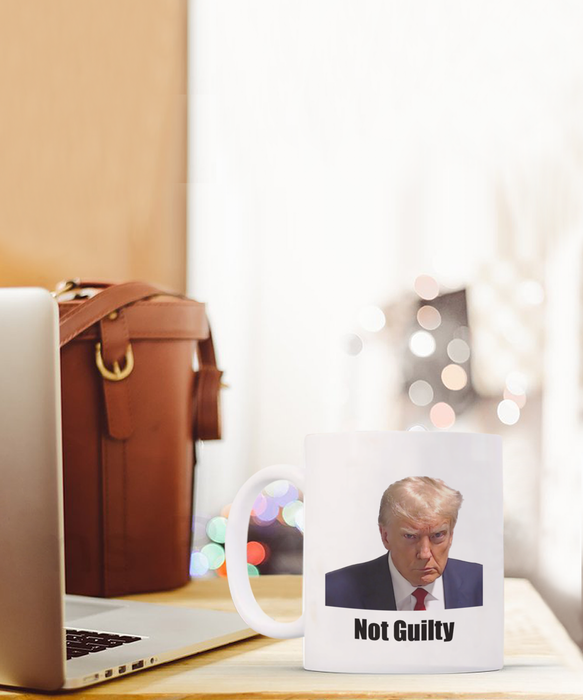 Trump Mug Shot, Mug Shot Coffee Mug, Funny Trump Gift, Trump 2024, Gift for Republican, Election Interference, Not Guilty