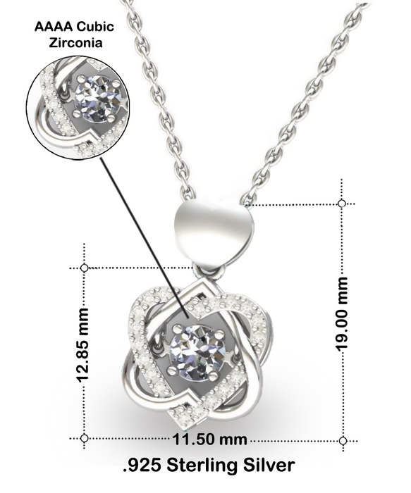 To My Hot Fiance, Valentines, Hot Fiance, Valentines Jewelry, Of All the Fish You Make My Rod Pop, Heart Knot Silver Necklace