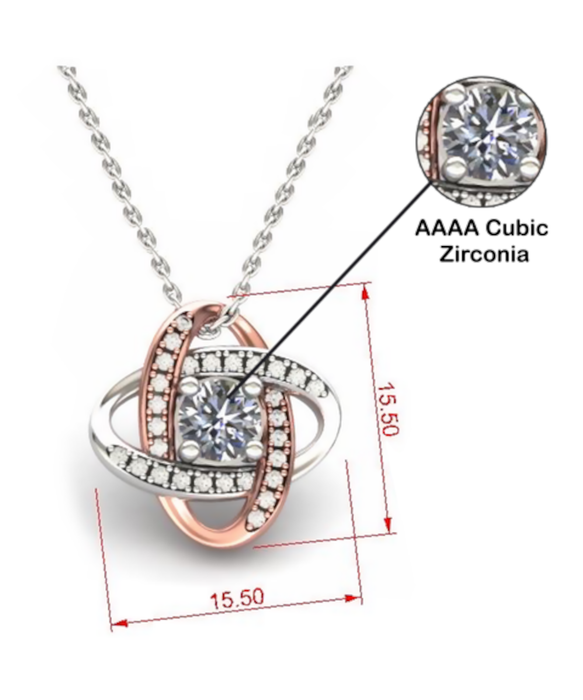 To My Wife, Girlfriend, Fiance, Wife, Girlfriend, Fiance Jewelry, You Wow My Heart, Love Knot Rose Gold Necklace