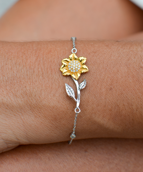 To My Wife, Valentines Jewelry, Gift for Wife, Sunflower Bracelet, Funny, Unique, Thoughtful