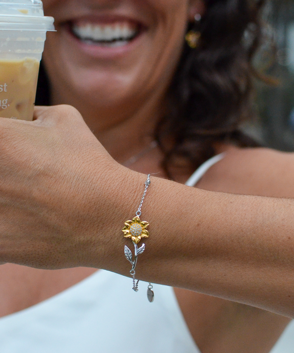 To My Wife, Valentines Jewelry, Gift for Wife, Sunflower Bracelet, Funny, Unique, Thoughtful