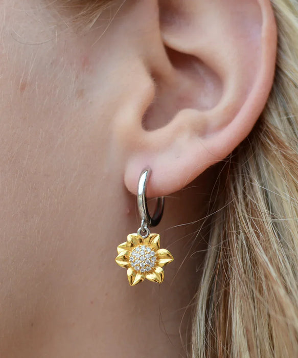To My Wife, Girlfriend, Fiance, Wife, Girlfriend, Fiance Jewelry, You Wow My Heart, Sunflower Earrings