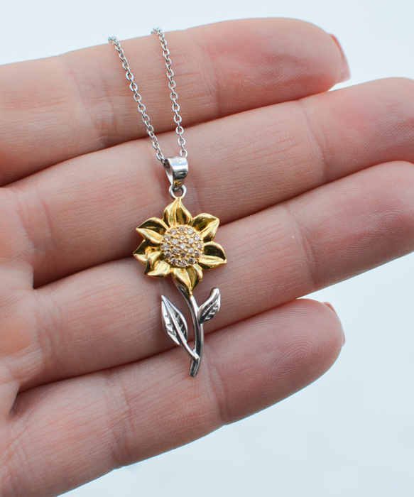 Fiance Valentines Jewelry, To my, Gift for Fiance, Sunflower Pendant, Funny, Unique, Thoughtful