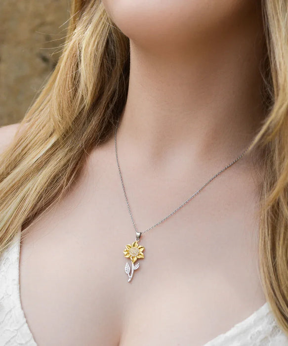 To My Fiance, Valentines Jewelry, Gift for Fiance, Sunflower Pendant, Funny, Unique, Thoughtful